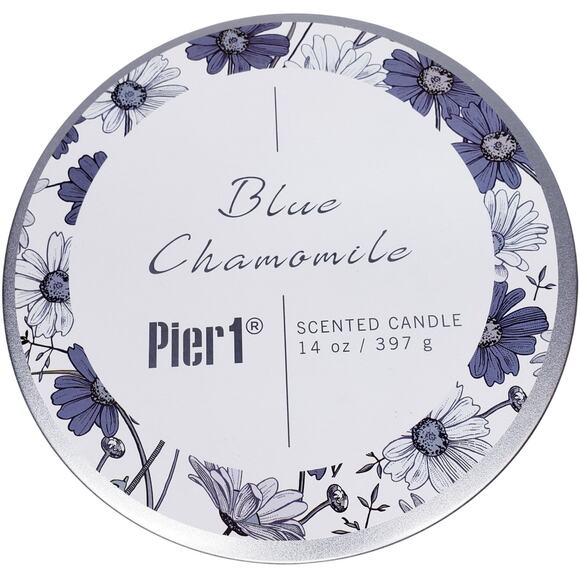 NEW PIER 1 Blue Chamomile 3-Wick Scented Candle 14 oz./397 g ~Rare - Picture 1 of 11